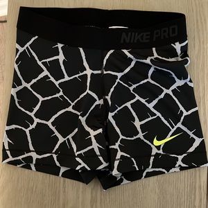Nike Pro Black and White spandex shorts
